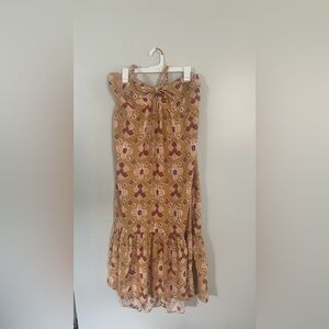 aerie Tan and Pink Patterned Sundress